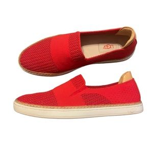 UGG Sammy Knit Slip On Red Sneakers - Size 7